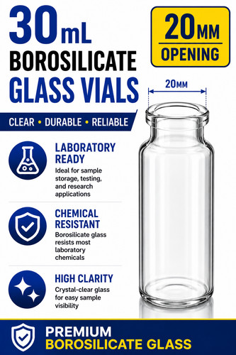 30ml clear glass - vials, w/caps